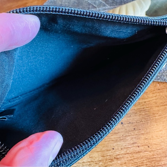 MINI EXPRESS BLACK CLUTCH OR COSMETIC BAG PRELOVED GOOD 5”H - 7”W - 1/4”D ROOMY - Picture 4 of 5